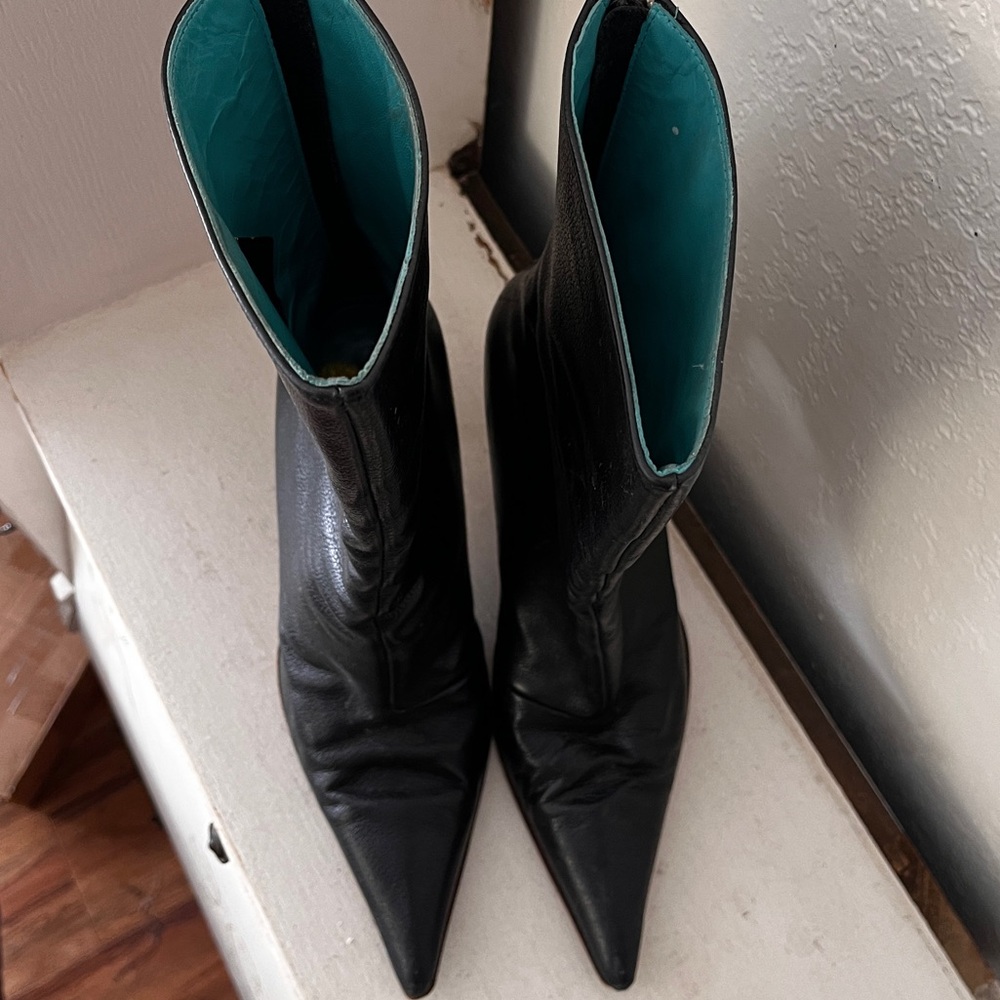 Italian Black Leather Boots - Picture 3 of 14